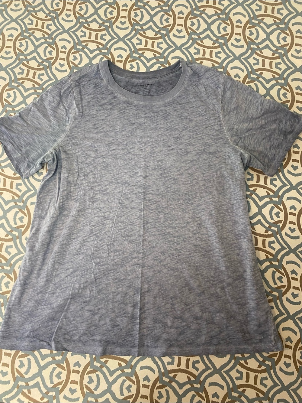 Lane Bryant Heathered Light Blue Short Sleeve Tee